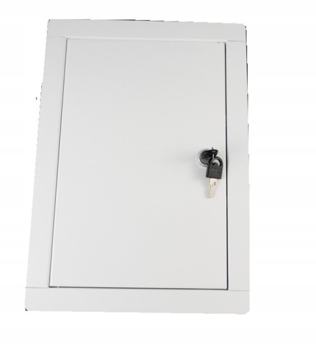 DRZWICZKI REWIZYJNE METALOWE 20X30 Z ZAMKIEM BIAŁE