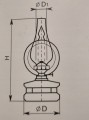 Lampa naftowa loft z lustrem 32 cm retro śred NOWA