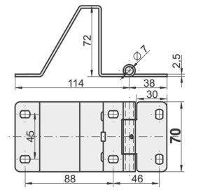 Zawias bramowy boczny KOMPLET