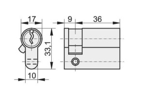 Wkładka połówkowa 36/9 do zamka KASTEL