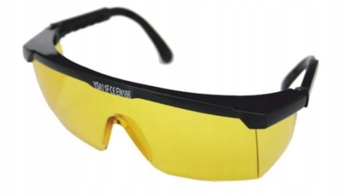 OKULARY Ochronne BHP Żółte, Regulowane SUPER