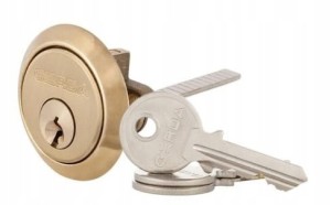 Wkładka drzwiowa okrągła GERDA E1 mosiądz RIM