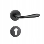 Klamka do drzwi KARO czarna komp. szyldem na wkład