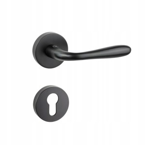 Klamka do drzwi KARO czarna komp. szyldem na wkład