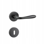 Klamka do drzwi KARO czarna kompl z szyldem klucz