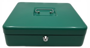 Kaseta na pieniądze DUŻA z 2 kluczami ZIELONA