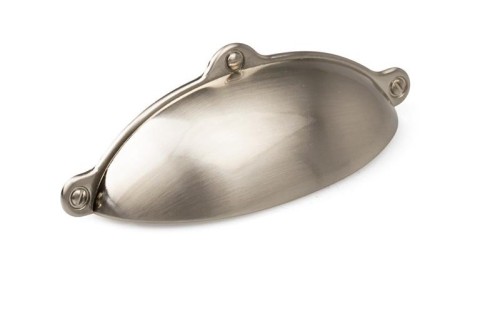 Uchwyt meblowy muszla ,muszlowy NIKIEL SZCZOTKOWAN
