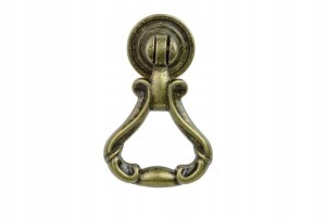 Uchwyt meblowy kołatka mała retro stare złoto