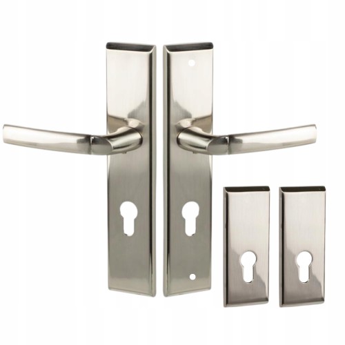 Klamka zewnętrzna NIKIEL 90 LEWA + szyld górny