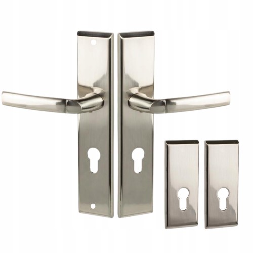 Klamka zewnętrzna NIKIEL 72 PRAWA + szyld górny