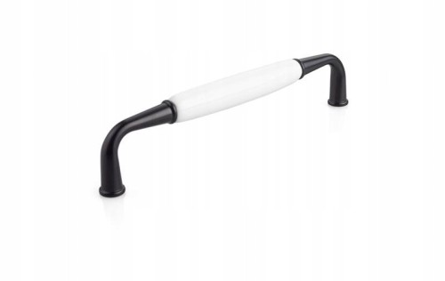 Czarno biały uchwyt meblowy rurka 128 mm