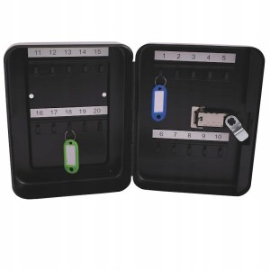 Skrzynka szafka na klucze 20 szt+ BRELOCZKI czarna