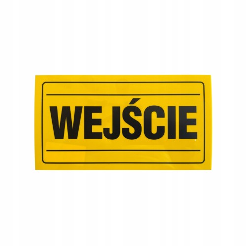 Tabliczka informacyjna żółta plastikowa WEJŚCIE