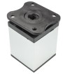 Nóżka meblowa srebrna chrom / czarna metalowa 15 cm KWADRATOWA