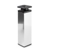 Nóżka meblowa srebrna chrom / czarna metalowa 15 cm KWADRATOWA