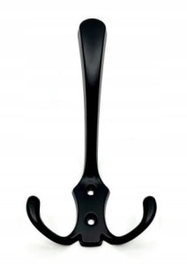 Wieszak meblowy na kapelusz CZARNY loftowy klasyczny Wysoki 12 cm