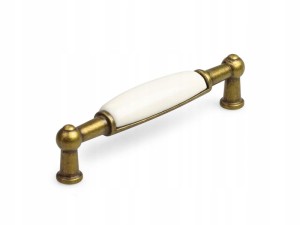 Uchwyt meblowy retro porcelanowy klasyczny biały96