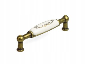 Uchwyt meblowy retro porcelanowy motyw królewski